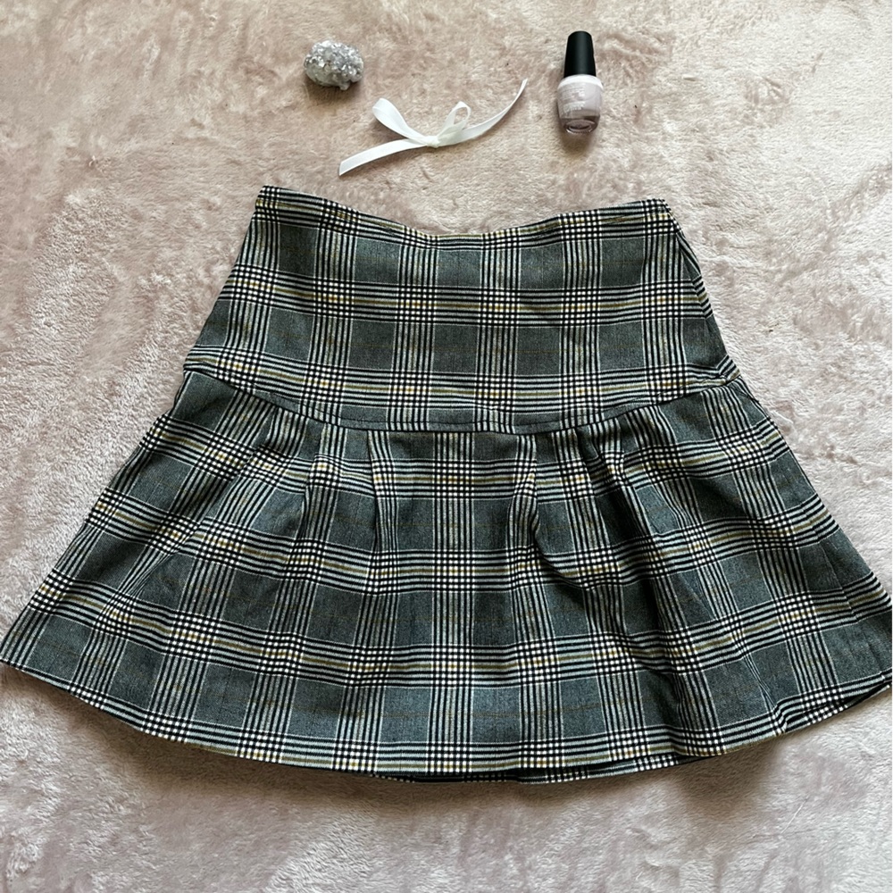Plaid Pleated Skirt 🩶